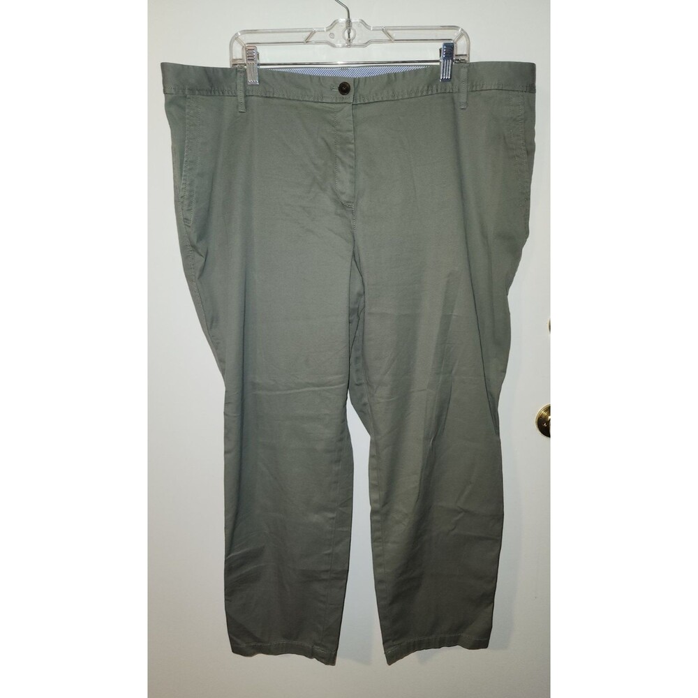 Talbots Womens Sz 20W Relaxed Chino Pants Ankle Stretch Casual Sage Green Preppy